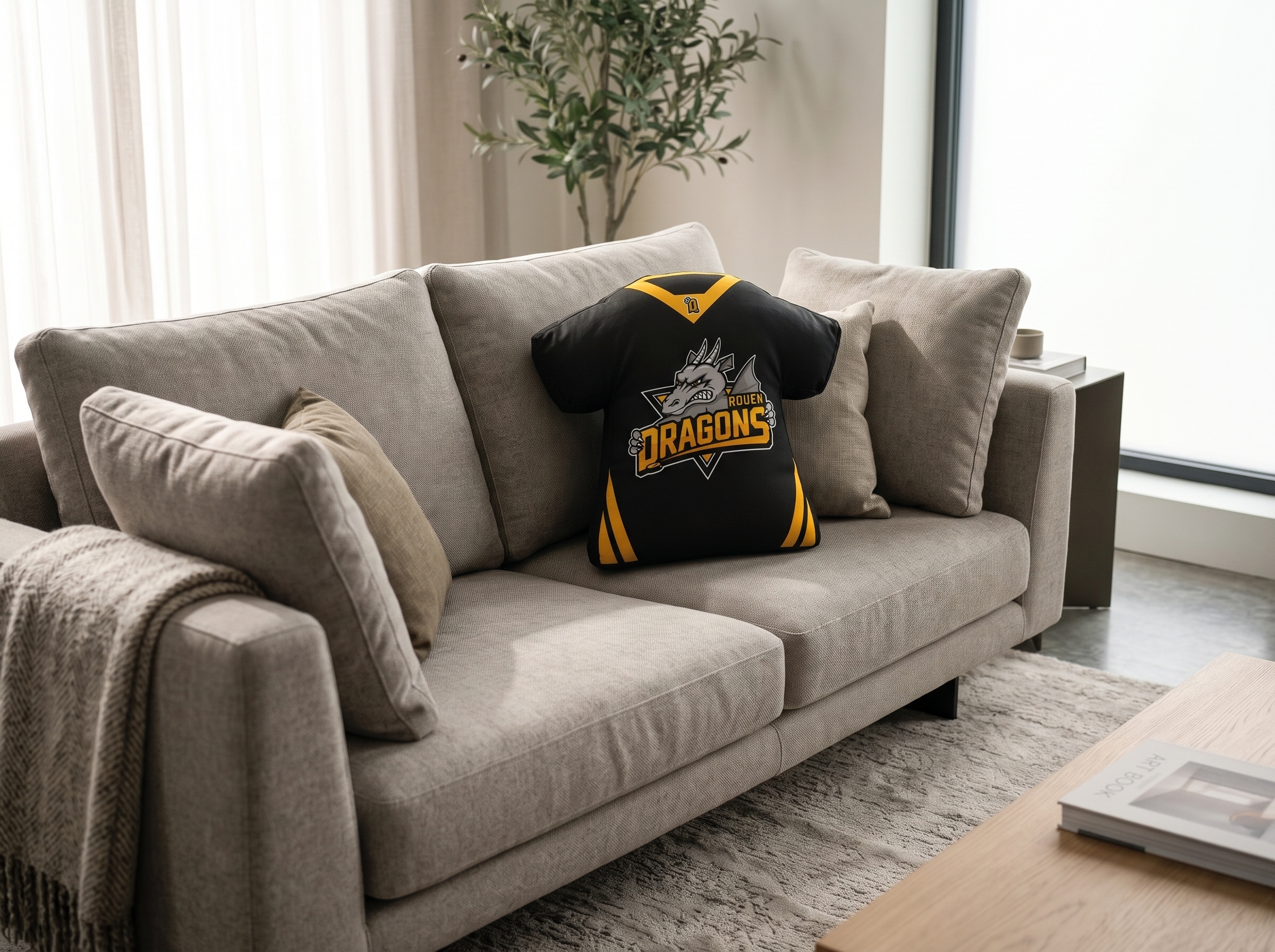 Coussin maillot Dragons de Rouen – Image 3